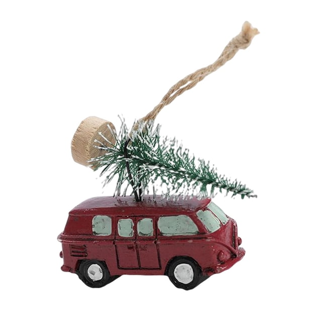 Mini resina árbol de Navidad adornos coche colgante figuritas decoración 5.5cmX2cmX4.5cm