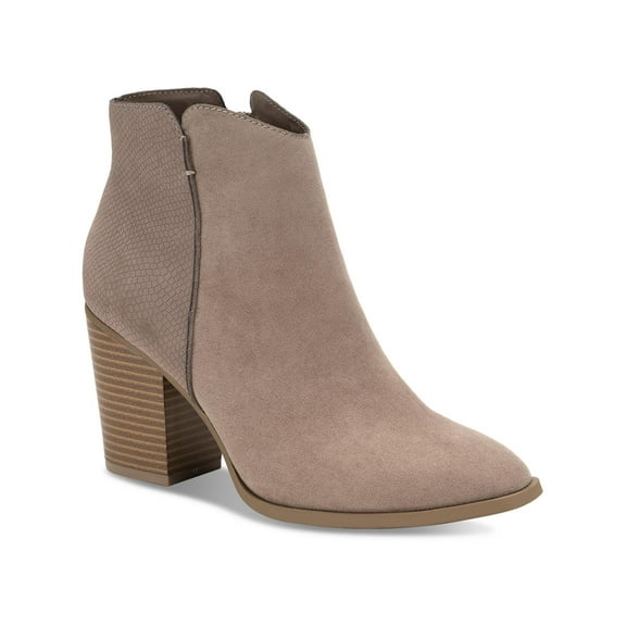 Sun Stone Womens Graceyy Microsuede Embossed Ankle Boots