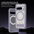 thumbnail image 5 of for Google Pixel 8 Pro Case,[Built-in Invisible Kickstand],Compatible with MagSafe,Military-Grade Drop Protection Double Layer Shockproof Slim Translucent Matte Phone Case,Lightpurple+Clear, 5 of 7