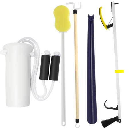 Pivit Premium 5-Piece Hip Knee Replacement Kit | All-In-One Dressing Aid Makes Rehab Easier | Includes Everything Needed to Recover from Hip Replacement, Knee & Back Surgery | Avoid Bending & (Best Type Of Hip Replacement Surgery)