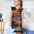thumbnail image 4 of Balery Flower Crown Cat Camisón de princesa para niñas, pijama de algodón con mangas abullonadas, suave y bonito.-X-Large, 4 of 6