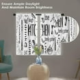 thumbnail image 2 of White Kitchen Curtains 36 Inch Length Black Kitchen Doodle Window Curtains Over Sink Set of 2, Modern Short Tier Curtain for Kitchen, Abstract Art Small Kitchen Decor, 2 of 6