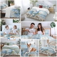 thumbnail image 5 of 3 Piece Hydrangeas Flowers Duvet Cover Set California King,Microfiber Comforter/Quilt Cover with Corner Ties and 2 Pillowcases,Coastal Seaside Starfish Summer All Season Bedding with Zipper Closure, 5 of 8