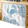thumbnail image 2 of Coastal Blue Crab Cabinet Curtain 35"Wx35"L,Dustproof Under Sink Skirt with Self Adhesive Tape,Coral Starfish Ocean Conch Nautical Cabinet Curtain Cover for Kitchen Sink,Bathroom Vanity,Laundry Room, 2 of 9
