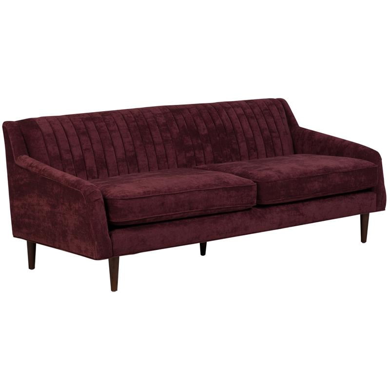 Betty Crushed Velvet-Look Channel Back Sofa - Purple - Walmart.com
