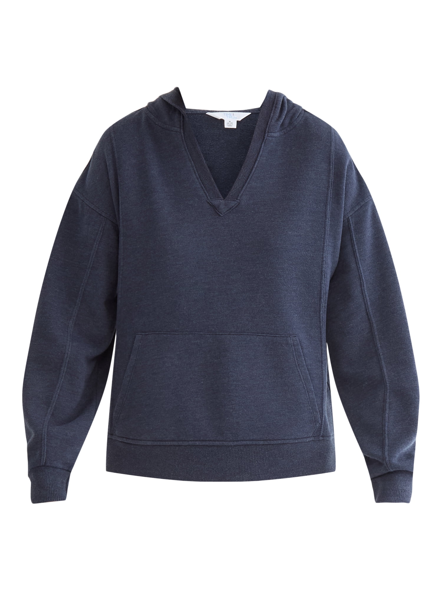 Time and Tru Split Neck Hoodie, Sizes S-XXXL
