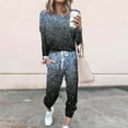 thumbnail image 2 of yardsong Women’S Lounge Set 2 Piece Sweatsuit Outfit Fall Long Sleeve Sequin Print Long Sleeve and Sweatpants Tracksuit Travel Workout Jogger Sets, 2 of 5