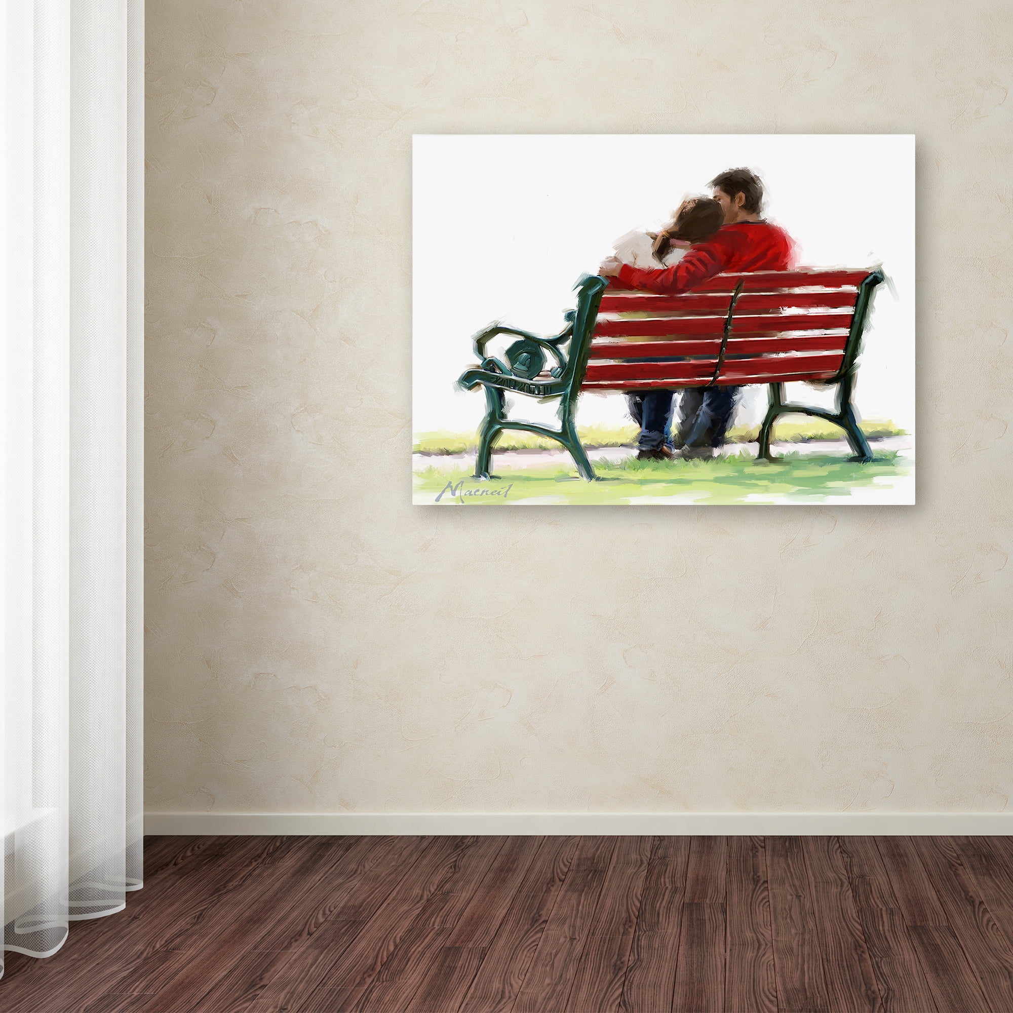 Trademark Fine Art 'Couple On Bench II' Canvas Art by The Macneil Studio