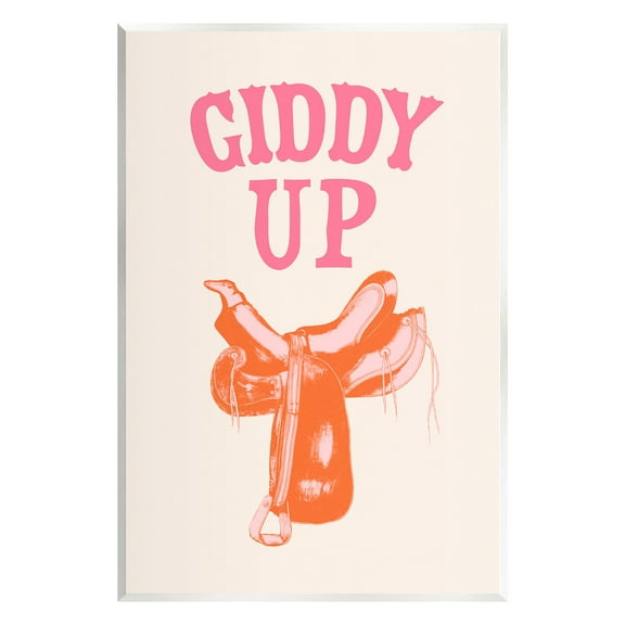 Stupell Industries Giddy Up Phrase Typography Painting Unframed Art Print Wall Art, 10 x 15