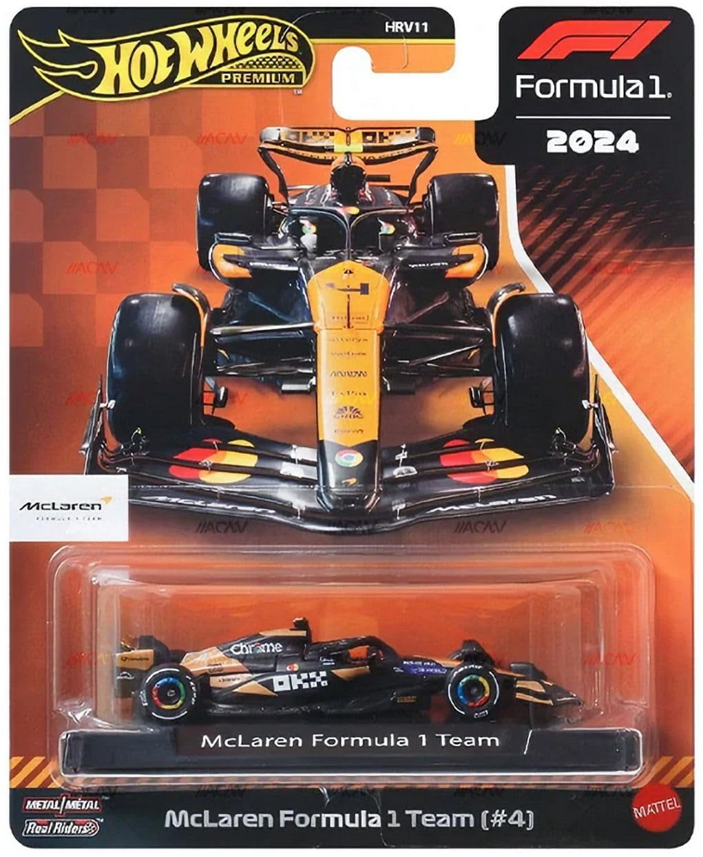 Hot Wheels Formula 1 2024 Die-Cast Racing Cars Set of 6, McLaren, Mercedes-AMG Petronas, Red Bull Racing, Visa Cash App RB Teams HRV11-956H