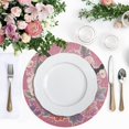 thumbnail image 4 of Round Placemats Plate Mats 15 Inch Non-Slip Heat Resistant Washable PVC Set Table Decoration for Kitchen Dining Vintage Flowers and Pumpkins, 4 of 5