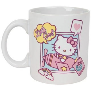 Uncanny Brands Pink Hello Kitty Single Cup Coffee Maker Gift Set with 2-Coffee Mugs