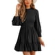 thumbnail image 1 of Vestido de manga larga con dobladillo con volantes para mujer, vestido de manga larga para mujer, vestido de manga larga para mujer, vestido de mujer de mayor durabilidad, 1 of 7