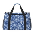 thumbnail image 1 of Balery whiet Snowflake blue background Bolsa de Gimnasio para Mujeres, Bolsa de Viaje con Bolsillo Húmedo, Bolsa de Fin de Semana para Mujeres, Bolsa de Viaje Resistente al Agua, 1 of 7