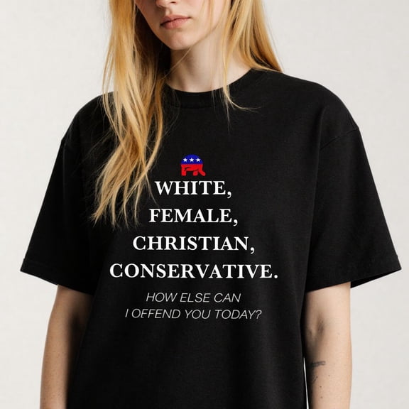 Political themed Elephant Graphic for Conservative Women Sarcastic Theme Casual Tee print T Shirt