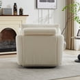 thumbnail image 2 of Leumius 360° Swivel Accent Chair with 2 Throw Pillows,40.55''W Corduroy Accent Chair Armchair,Comfy Upholstered Single Sofa Chair for Bedroom Living Room,Ivory, 2 of 7