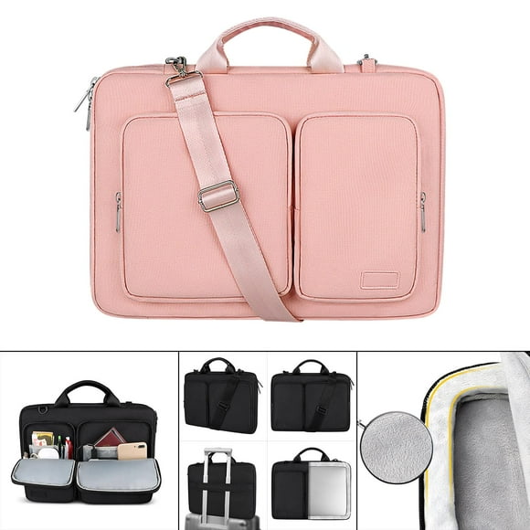 bandolera para portátil de 15,6 ", transporte y trasero, protección Capa intermedia antivibración Rosado Yotijar fundas para laptop