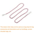 thumbnail image 3 of Monedero Cadena Correa, 1400mm Cuero Hierro Plano Cadena Correa Bolso Cadenas Monedero Correas Hombro Cruzado Cuerpo Reemplazo Correa, Rosa + Plateado Tono, 3 of 6