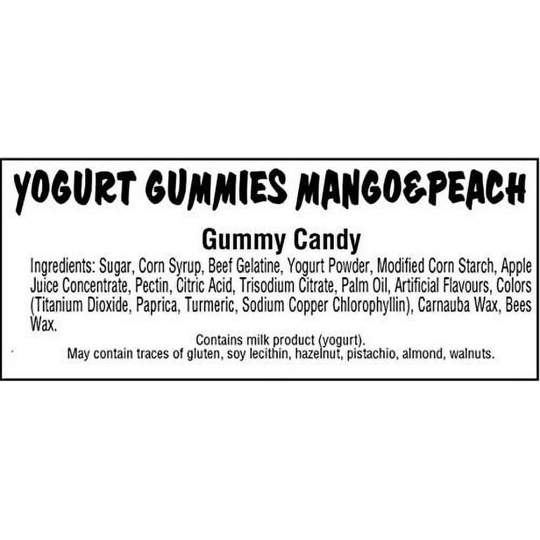 BEBETO Yogurt Gummies Mango & Peach - Gummy Candy with Fruit Juice - NO  Artificial Colors - NO High Fructose Corn Syrup - 3.5 Oz (Pack of 12)
