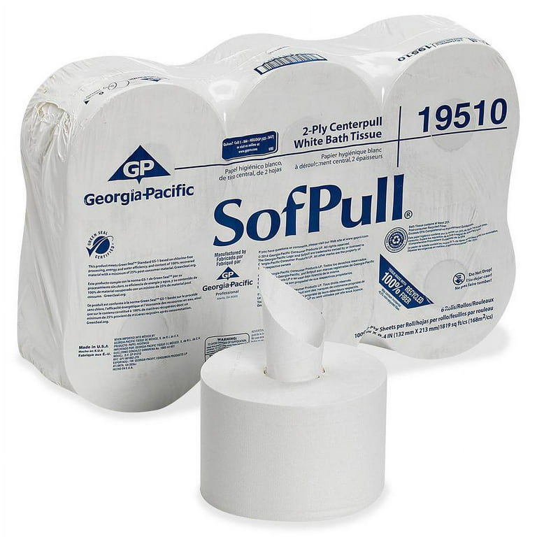 High Capacity Center Pull Tissue, Septic Safe, 2-Ply, White, 1,000/Roll, 6 Rolls/Carton High Capacity Center Pull Tissue, Septic Safe, 2-Ply, White, 1,000/Roll, 6 Rolls/Carton