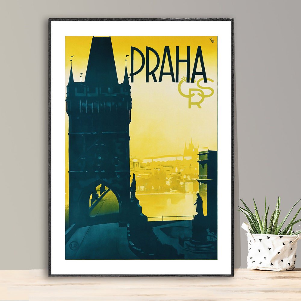 Praha Czechoslovakia Vintage Travel Poster Gift Idea Wall Art Home Decor Vintage Gift Living Room Dercor Wall Art Birthday Gift