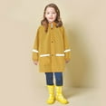 thumbnail image 2 of Boys Rain Jacket Size 8 Children's Boys Girls Button Rain Jacket Hooded Windproof Raincoat Kids Long Sleeve Hoodie Trench Children Chest Waders A-Yellow, 8 Years, 2 of 9
