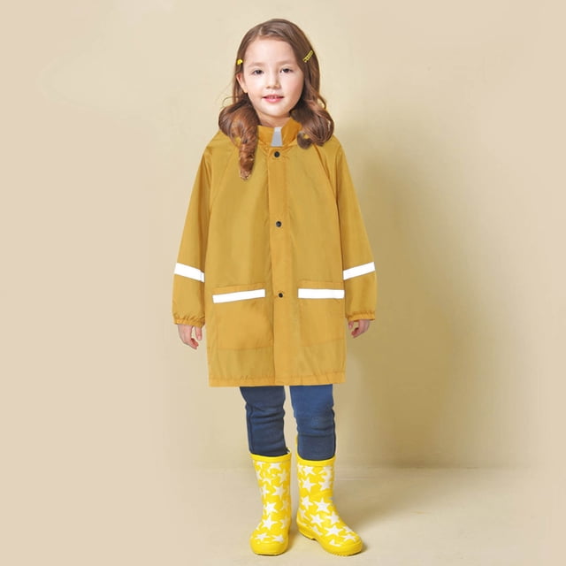 Imperméable pour Enfants avec Capuche Manches Longues Coupe-Vent pour Filles et Garçons