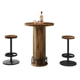 thumbnail image 4 of Fnova 3 Piece Bar Table Set with Round Counter Height Table and 2 Stools, Pub Table Set for Kitchen, Apartment, Small Space, 4 of 17