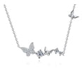 thumbnail image 2 of DIAMOND SEA 1Ct Round Moissanite Butterfly Pendant Necklace for Women 925 Sterling Silver 14K White Gold Plated, 2 of 5