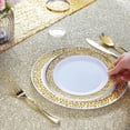 thumbnail image 2 of Bangus Plastic Plates, Disposable Plastic Plates with Gold Rim, Wedding Party Plates, include 25 Dinner Plates, 2 of 4