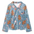 thumbnail image 6 of Gubotare Christmas Gifts for Girls Boy's Pajama Set - 2 Piece Boys Coat Style Matching PJs, Kids Button Down Pajamas Size 9-10 (Navy,9-10 Years), 6 of 9