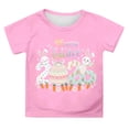 thumbnail image 3 of LRen Easter Shirts for Girls Rabbit Print Short Sleeve T Shirts Cute Happy Easter Vacation Tops Clothes for Children, 3 of 5