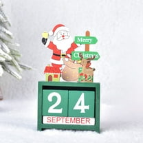 VOTRUDI Wooden Calendar Ornaments,Christmas Decor Clearance,Desktop Christmas Decorations,Christmas Indoor Decor for Room Office Tabletop,Green