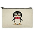 thumbnail image 1 of Cartoon Penguin with Bow Tie and Glasses Pencil Pen Organizer Zipper Pouch Case, 1 of 4