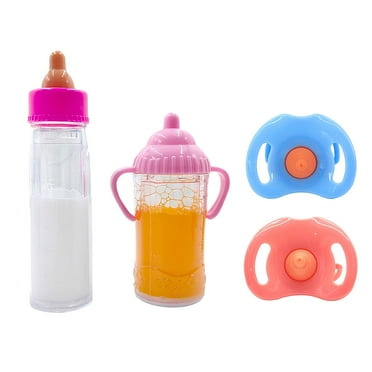 4 Pc Baby Dolls Feeding Bottle Magic Set Disappearing Milk Pretend Play Toy for Kids Gift