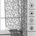 thumbnail image 4 of MKHILL Leaf Pattern Semi Sheer Curtains, 2 Panels Rod Pocket Voile Drapes, Light Filtering Privacy Window Tiers for Kitchen RV Campers, Each 28"W X24"L, Charcoal, 4 of 9