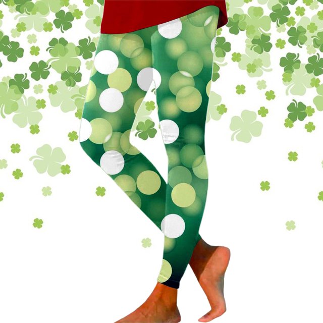 MKLEKYY Leggings deportivos con estampado del Día de San Patricio para mujer, pantalones de yoga atléticos para entrenamiento y fitness 3887