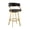 Black and Gold, variant on Saturn Modern 30" Seat Height Gray Faux Leather and Brushed Stainless Steel Metal Swivel Bar Stool for Kitchen Island Counter