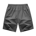 thumbnail image 4 of Nestiefly Men's Linerless Workout Elastic Waist Drawstring Shorts Quick Dry for Running Sports Athletic Gym with Zipper Pockets Dark Gray 3XL, 4 of 6