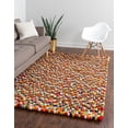 thumbnail image 2 of Unique Loom Felt Ball Collection Area Rug - Cloud (8' x 10' Rectangle Multi/Blue), 2 of 11