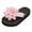 Pink, variant on Women's Lightweight Floral Flip Flops Elegant Appliques Platform Beach Sandals Summer Slip On Flats Dress Slide Shoes Brown Size9.5