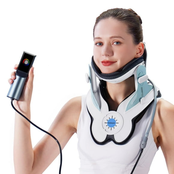 Twinklepoch Cervical Neck Traction Device, Electric Air Pump Cervical Traction Device with 3 Power Traction and 8 Built-in Airbag Support, Neck Pain Relief and Relax