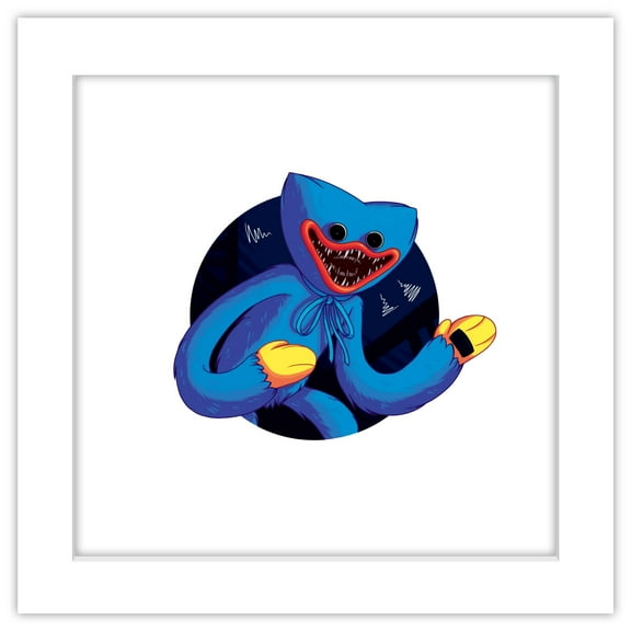 Gallery Pops Poppy Playtime - Huggy Wuggy Sticker Wall Art, White Framed Version, 12" x 12"