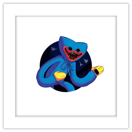 Gallery Pops Poppy Playtime - Huggy Wuggy Sticker Wall Art, White Framed Version, 12" x 12"