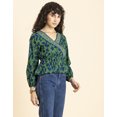 thumbnail image 2 of MoomayaWomens PrintedSurplice Neckline Top, Long Sleeves Designer Cotton Tops, 2 of 8