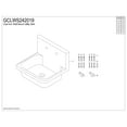 thumbnail image 6 of Gourmetier GCLWS242019 Petra Galley 24-Inch Cast Iron Wall Mount Utility Sink, 2-Hole, White, 6 of 10