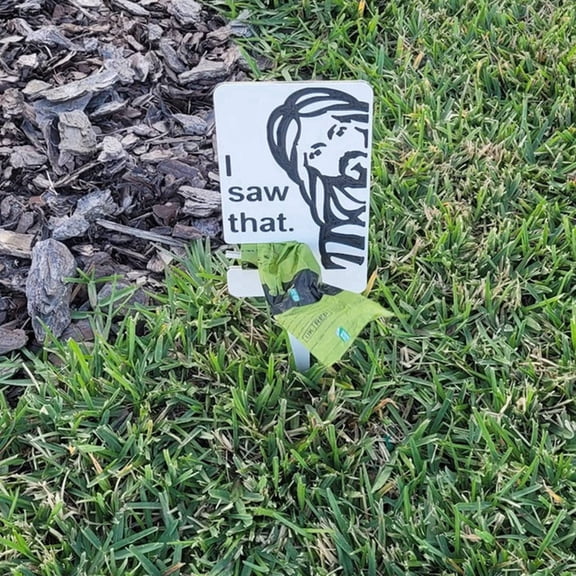 I Saw It Dog Poop Sign With Bag Holder Funny Pet Waste Warning Yard Insert Sign For Responsible Owners