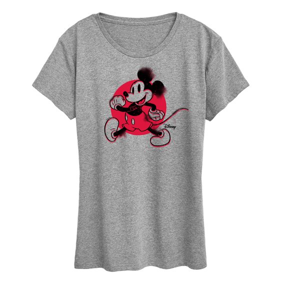 Disney - Mickey & Friends - Mickey Walking - Retro Style Glitch - Women's Short Sleeve Graphic T-Shirt
