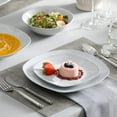thumbnail image 2 of MALACASA Porcelain Dinnerware Sets, 24 Piece Round White Dishes With Silver Line, Dish set Service for 6, Series ELISA, 2 of 7