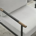 thumbnail image 6 of Modern Chic Accent Chair with Metal Frame, Upholstered Chenille Living Room Chair with Removable Seat and Back Cushion, Comfy Reading Chair for Bedroom, White, 6 of 11